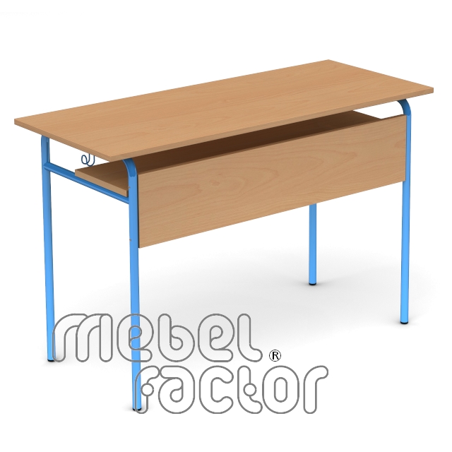 Double table SAVULEN H76cm with front and shelf