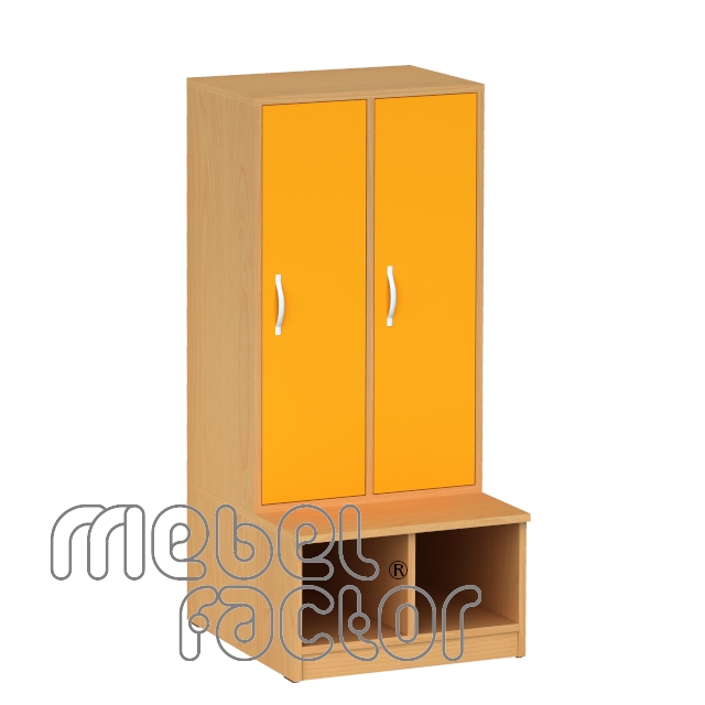 Double-winged children's wardrobe with a seat.