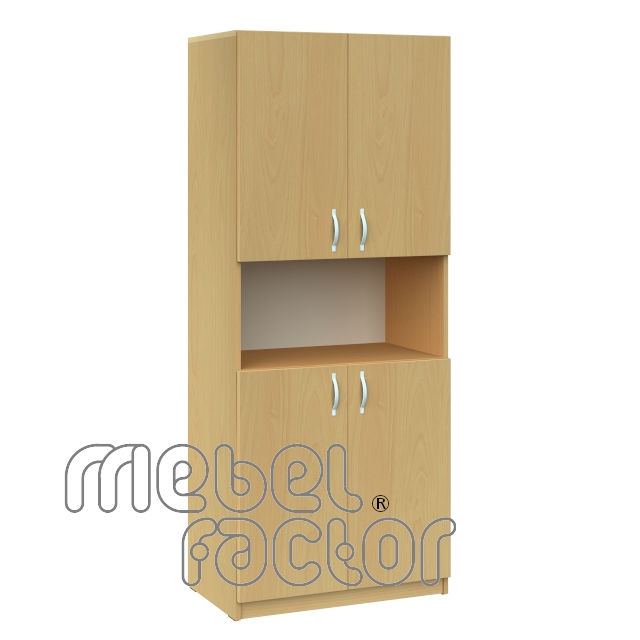 Double office cupboard with five levels and doors 2H+2H