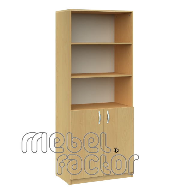 Double office cupboard with five levels and doors 2H