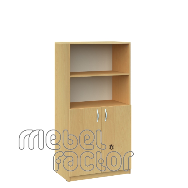 Double office cupboard with four levels and doors 2H
