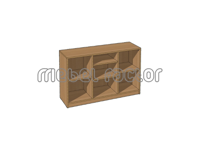 Triple shelf for office equipment with two levels