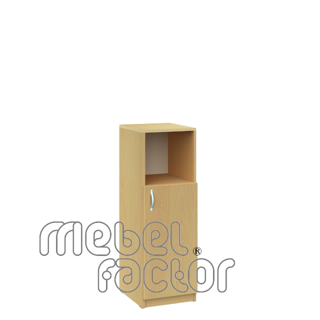 Single office cupboard with three levels and door 2H