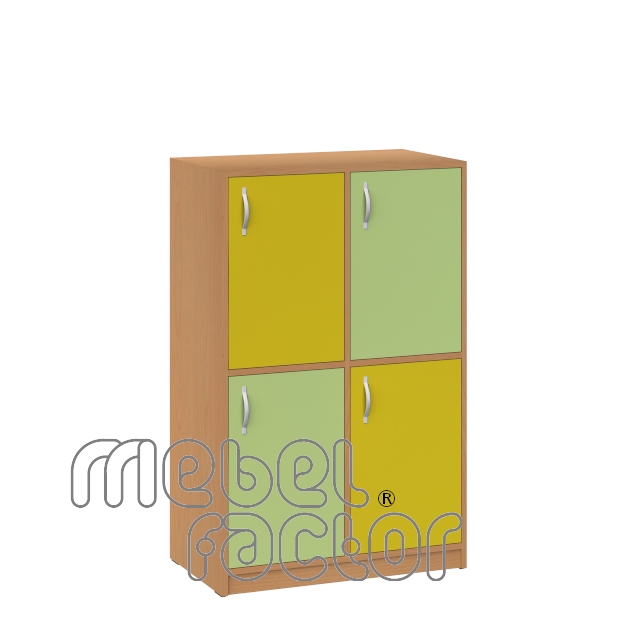 Cupboard for textbooks and personal belongings with 4 cells