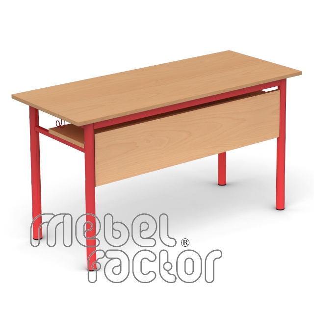 Double table RONDO H65cm with front and shelf