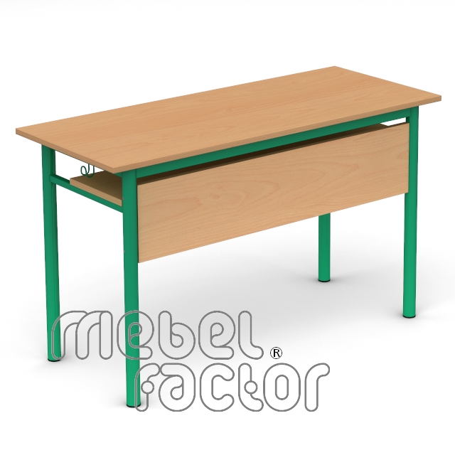 Double table RONDO H71cm with front and shelf