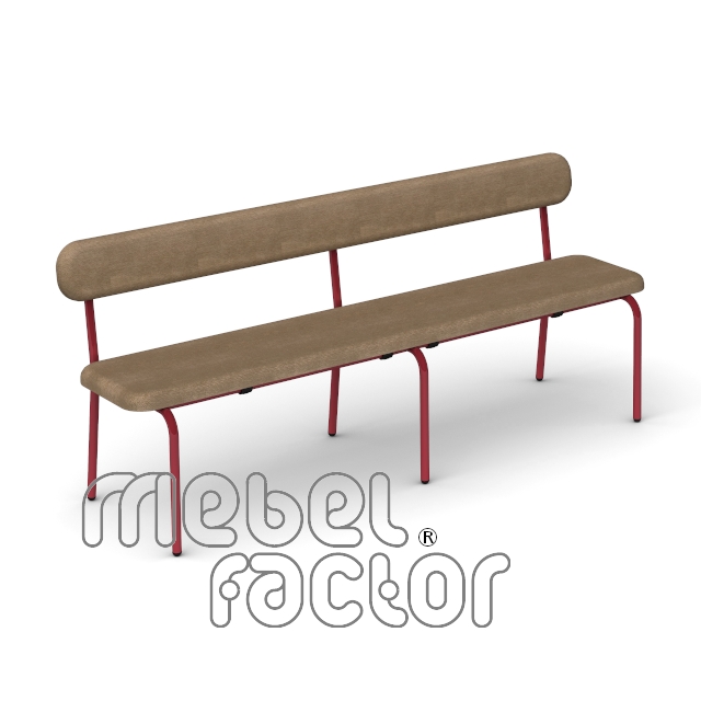 Upholstered bench SAVULEN with backrest 150/ H35cm