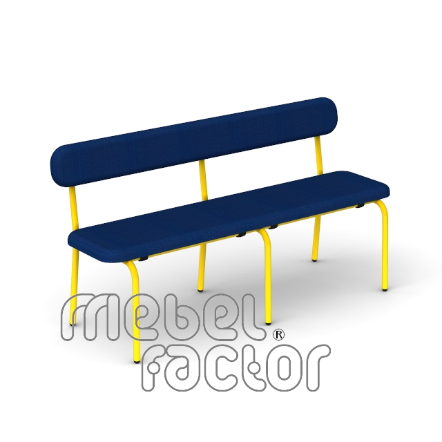 Upholstered bench SAVULEN with backrest 120/ H35cm