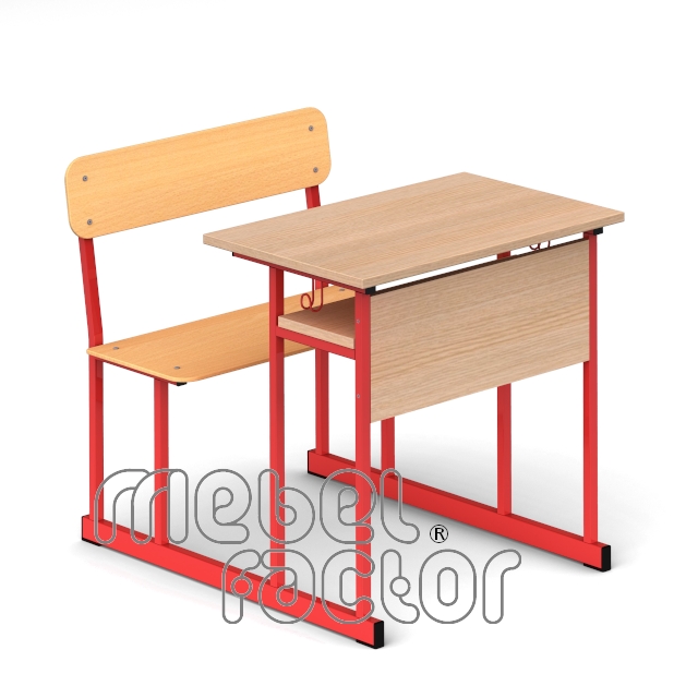 Single combo desk UNIVERSAL H65cm. Plywood seat and backrest.