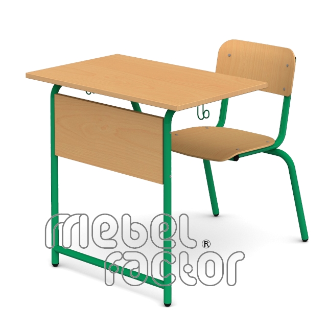 Single school combo desks RONDO H71cm with front, leftward