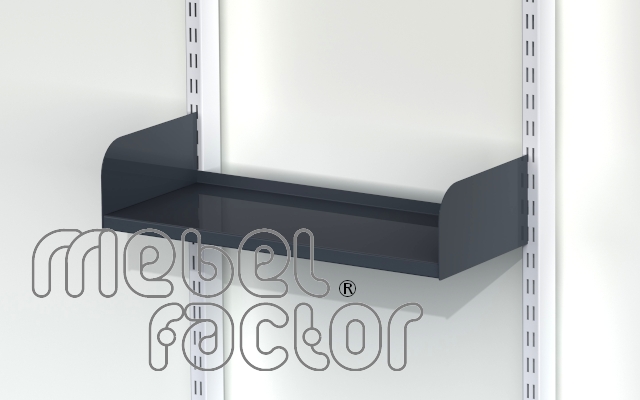 Metal shelf 60x30cm. with low upper carriers