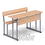 Double combo desk UNIVERSAL H76cm. Chipboard seat and backrest.