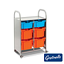 Callero double column trolley, 2 deep trays and 4 extra deep trays