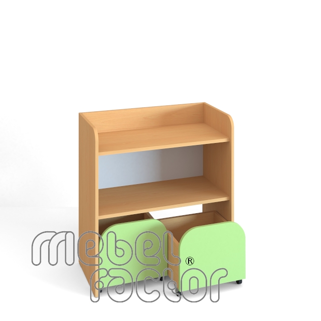 Double cupboard with two levels and two drawers