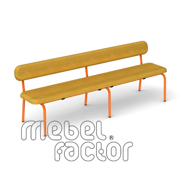 Upholstered bench SAVULEN with backrest 150/ H31cm