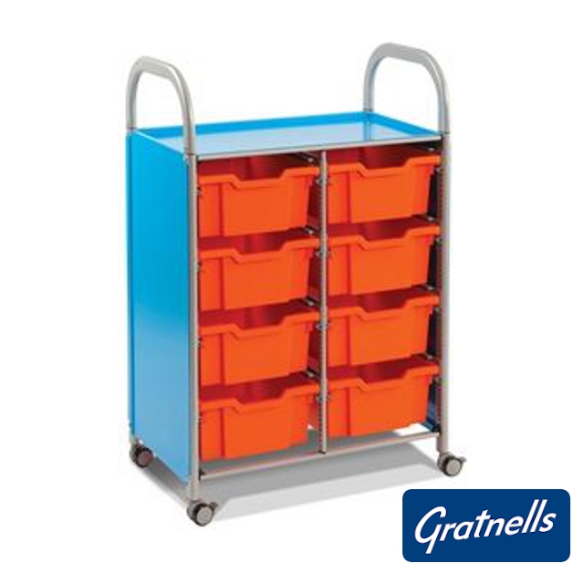 Callero double column trolley, 8 deep trays