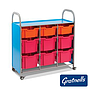 Callero treble column trolley, 3 deep trays and 6 extra deep trays